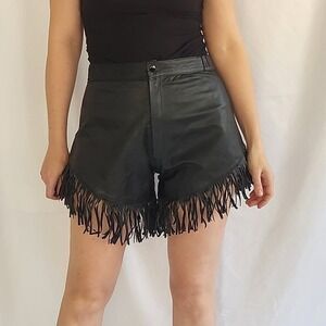 90s Leather Fringe Hot Pants